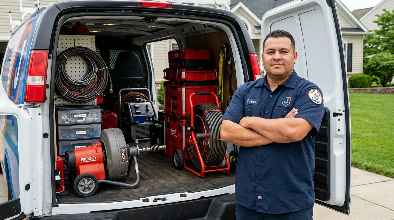 Professional drain cleaning equipment and Johns Plumbing LLC plumber in Ketchum