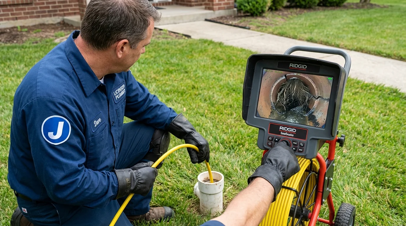 Sewer camera inspection being performed by Johns Plumbing LLC in Ketchum