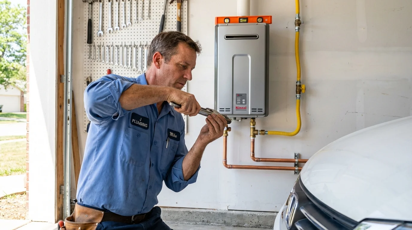 Tankless water heater installation by a Johns Plumbing LLC plumber in Ketchum